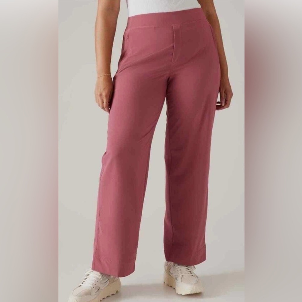 NWT ATHLETA Brooklyn Heights New Wide Leg Trousers Pants High Rise Size 12 - Picture 2 of 9